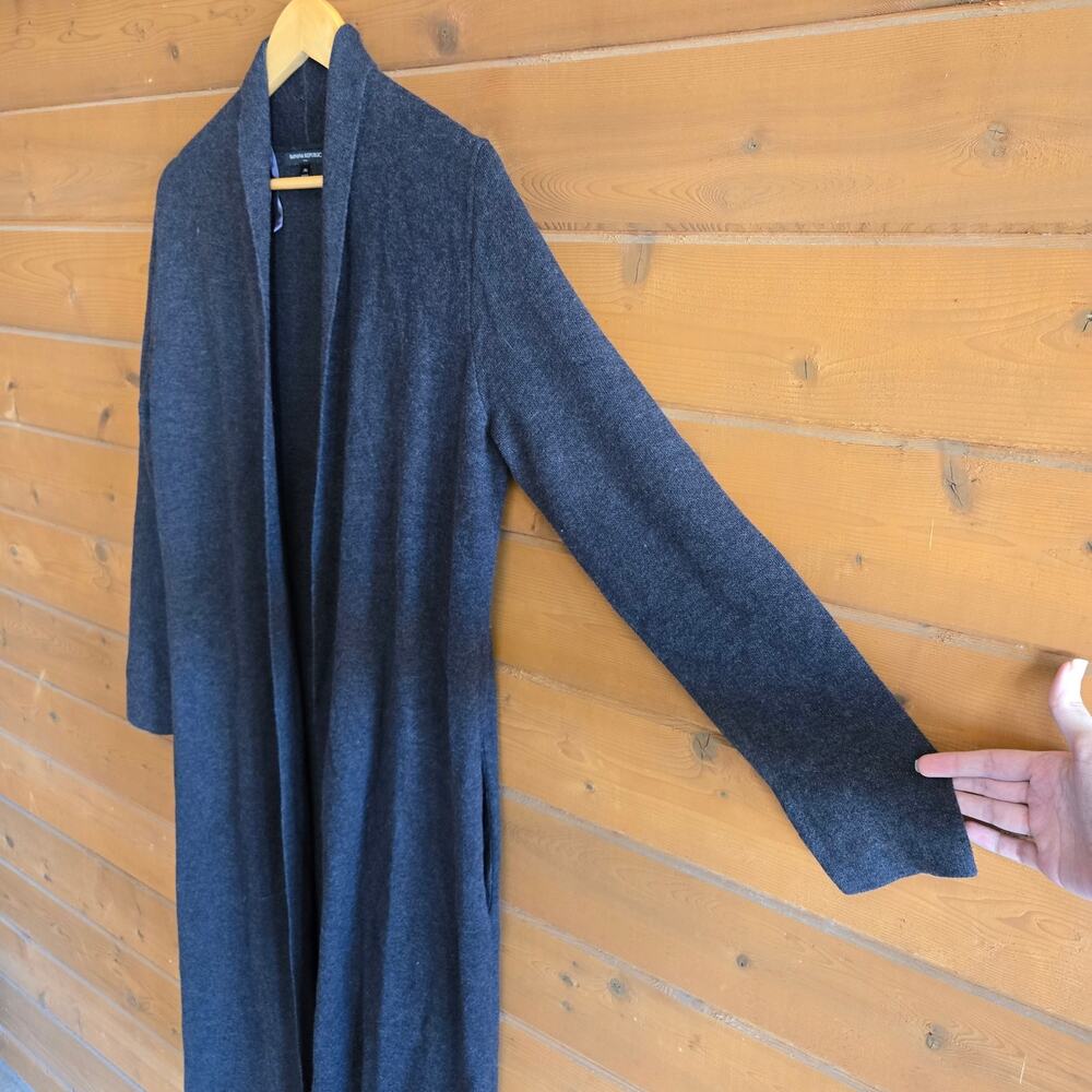 Banana Republic Structured Sweater Coat Cardigan Duster Dark Gray M Fall Cozy - Picture 5 of 8